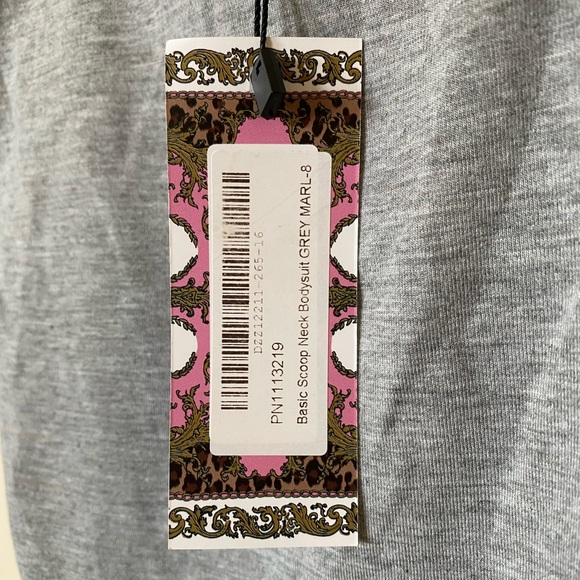 Grey Scoop-neck Bodysuit - Picture 3 of 3